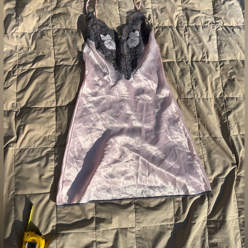 Vintage Wendy Ann Slip, Size S, Pink and Grey
